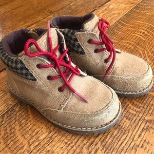 UGG toddler boys winter boots, size 9M, gently used.  Tan Leather/ suede.